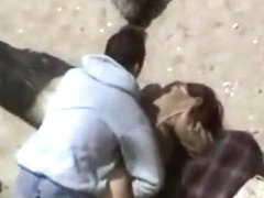 girl couple gets busted fucking on a public beach