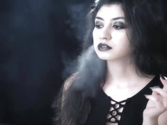 smoking Goth girl