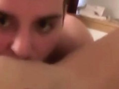 Huge Tits Brunette Blowjob In Pov