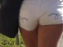Sweet ass in white shorts