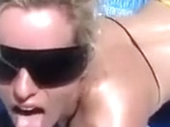 Golden-Haired mother I'd like to fuck fed some cum in backyard