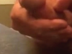 Bathroom jerk off and cum