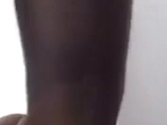 Screwed bareback by 2 giant dongs.