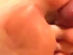 Footjob with 's oiled up soles