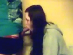 girl sucks her bf's cock and lets him shoot a load in her mouth