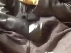 Leather coat cum