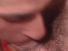 Nasty guy takes cock in mouth