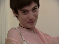 Vintage clip of hot tramp toying her slit