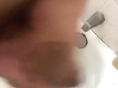 Busting a load of cum in the shower
