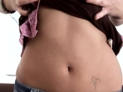 Perfect blonde teen shows off with her butt