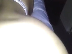 Very hot ponytailed girl blows cock and gets doggystyle fucked with condom pov