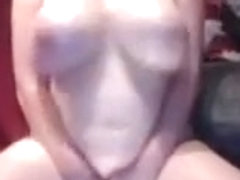 Busty brit rides dildo