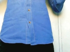 A young skinny boy is jerking off in the school toilet and cums much