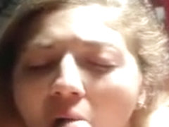 my girl sucking and taking a facial