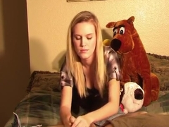 Hot Blonde Teen Handjob