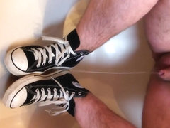 Pissing and Cumming on my Converse Sneakers