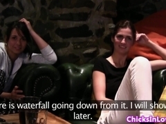 Lez eurobabes licking pussy while filming it