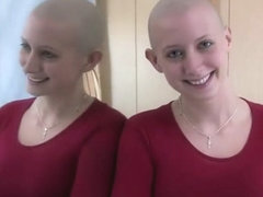 Swimming team girls shave their heads