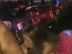 Lad fucked girls and bitches climbed stage to suck his cock