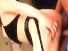 Asian temptress in fishnets gets cunt nailed from behind