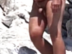 chubby teasing me on beach (greek)