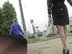 Free upskirt vid with stunning beauty in high heels