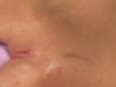 Busty amateur Ryana playing her pussy with dildo