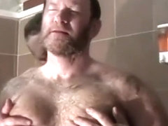 bear daddy goes to gym shower