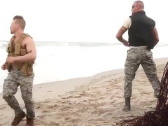 Military homos Michael Roman and Blake Hunter bang hard