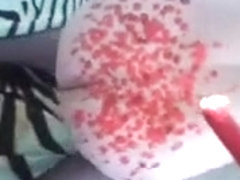 Hot wax on girlsy ass