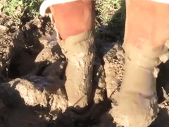 UGG triple button chestnut boots deep mud