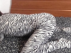 Baby Kitsy in onesie pajamas. ABDL