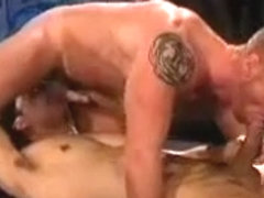 Hunk man gets his ass drilled by a big cock.