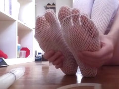 Huge dildo footjob