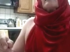Sexy red hooded backless gown for Lynda slutbabe