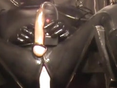 Full rubber, machine fucked and milked till cum