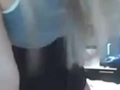 Sexy girl trying not to get caught