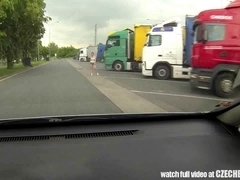 CZECH DOXY - Real WENCH Receive Paid for Sex betwixt Trucks