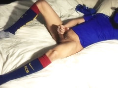 Football Jock Post-game Jerkoff: Cumming on Football Kit