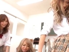 Check out hot Japanese schoolgirls and their older teacher