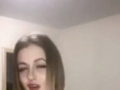 Cute teen teasing with her tits on periscope