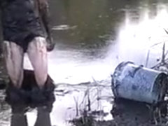 Dark Everglades swamp mud