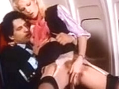 Skanky stewardess fucked in the backseat after missing her flight