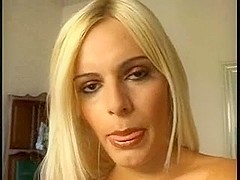 Blond Tranny Thays Screwed on a Sofa