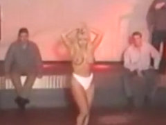 Karen White strips topless in front of guys