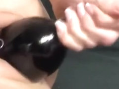 0223_CharliesAngel - Sexy brunette milf gets hot pussy huge wine bottle