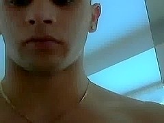 Gay twink masturbates on webcam