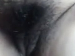 Thick Colombiana Plays With Hairy Pussy