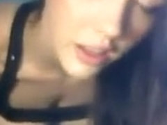 Cute Brunette Girl Fingers Her Pussy