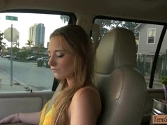 Busty amateur stranded teen Sam Summers fucked in the car
